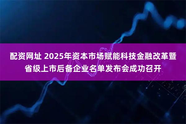 配资网址 2025年资本市场赋能科技金融改革暨省级上市后备企业名单发布会成功召开